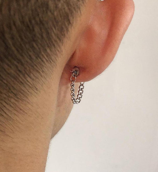 Chain Earrings with Ear Cuff | Free Shipping! | Men's Earrings